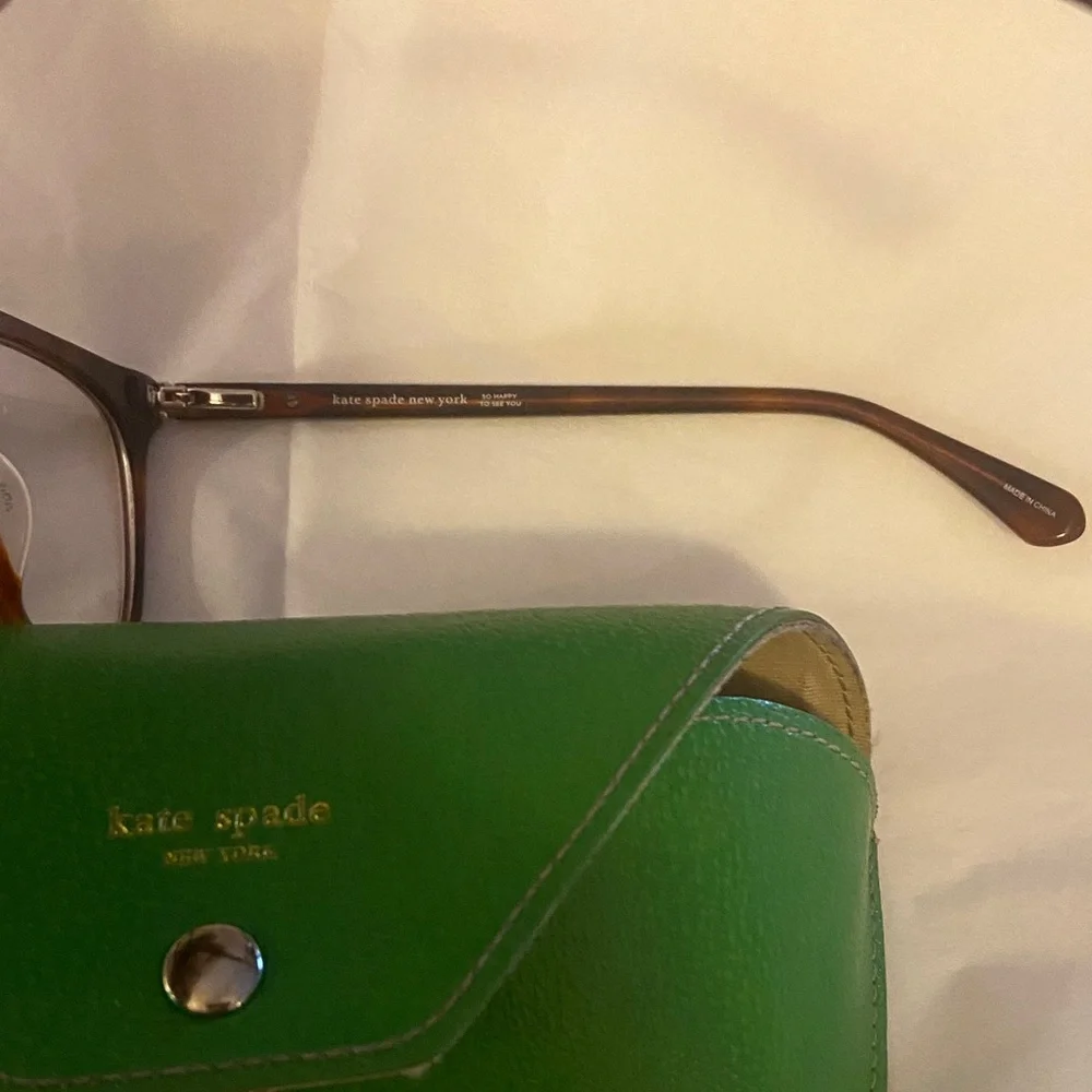 Kate Spade Brown Glasses with Green Case